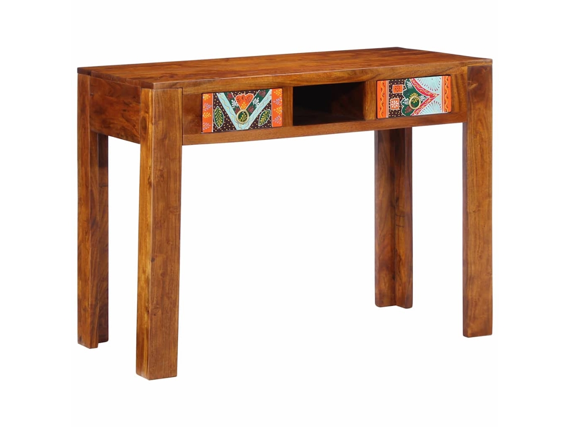 Escritorio secretaria | Escritorio con cajón, marrón, 100 x 50 x 75 cm