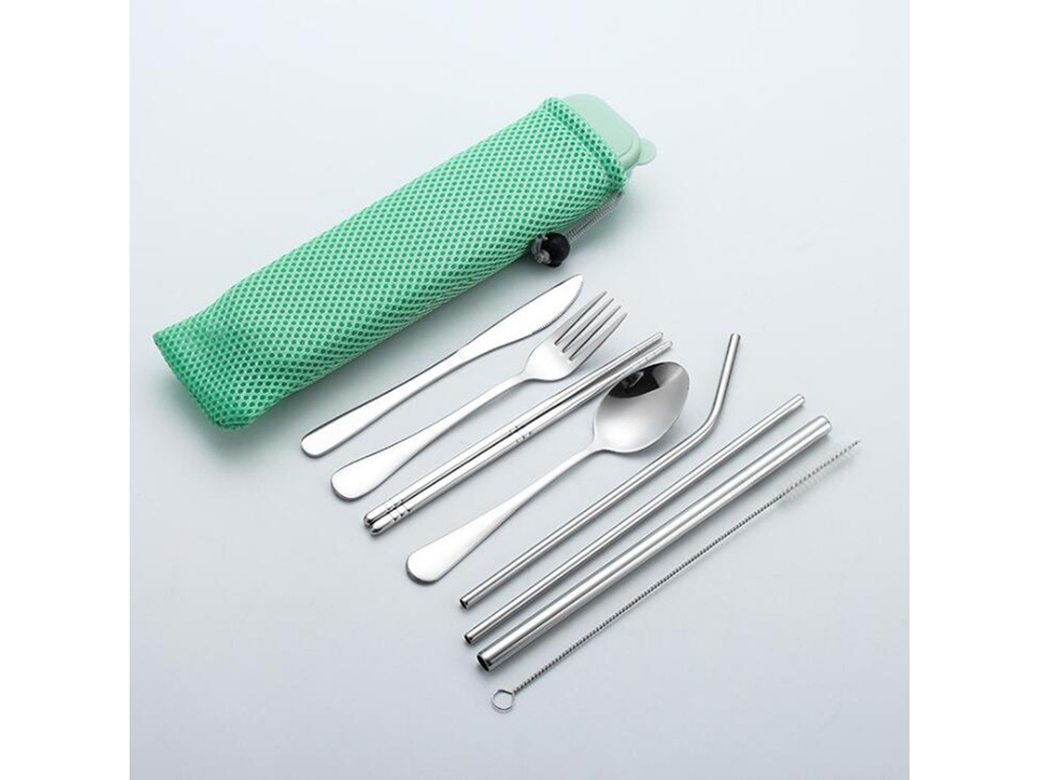 Juego de Cubiertos de Camping, 9 Piezas, Acero Inoxidable, Utensilios de Picnic NEVEANCE