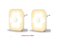 Luz Noturna Led Sem Fio com Sensor de Movimento, Plugue Padrão Europeu MDUG (conjunto de 2 Peças com Luz Quente)