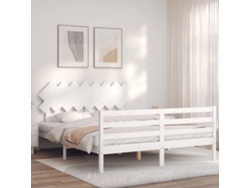 Marco de Cama con Cabecero Madera Blanco (160x200cm)