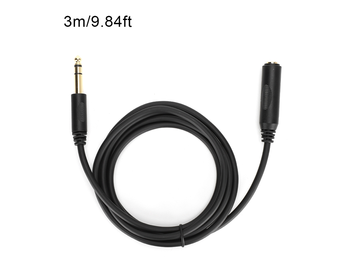 Cable De Extensión De Audio Estéreo De 6,35 Mm Macho A Hembra Con Blindaje Y Conductor De Cobre Puro, 3 M