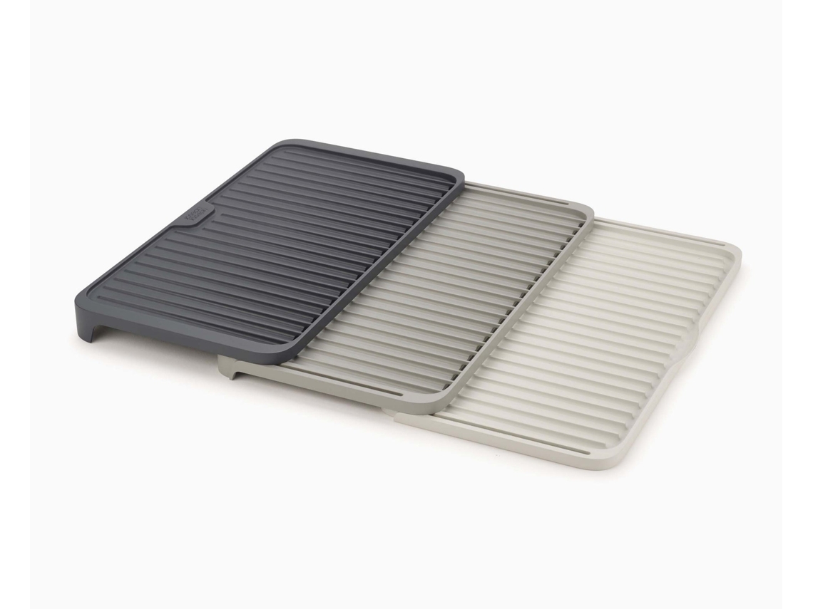 Escurridor de platos extensible Joseph Joseph Tier, gran capacidad, drenaje, diseño plegable compacto, antideslizante, color gris, moderno