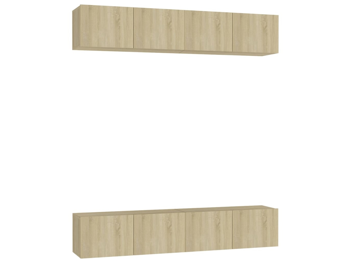 Mueble TV 4 Piezas 80x30x30 cm Derivados Madera Roble Sonoma MAISON EXCLUSIVE