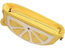 Bolso De Hombro Con Diseño Divertido De Limón, Confeccionado En Poliéster Y Cadena De Pu: Cómodo Y Ligero.