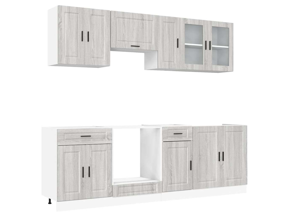 Juego de gabinetes de cocina Kalmar Sonoma Grey (8 piezas) EXCLUSIVO DE LA CASA