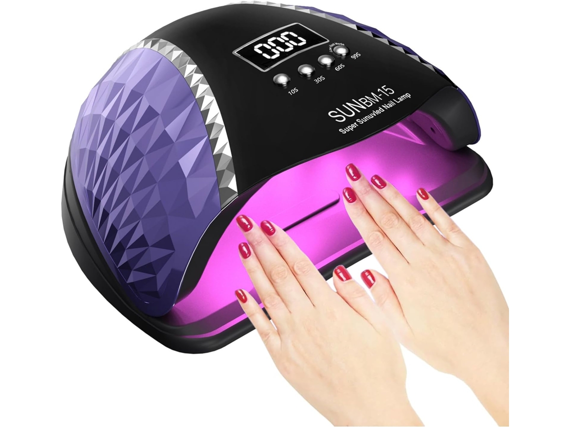 Lámpara De Uñas Uv, 180 W, Para Curado Rápido De Esmalte De Uñas En Gel, Sensor Automático Y 4 Configuraciones De Temporizador, 45 Perlas -