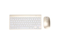 Combo Teclado Mouse Sem Fio 2.4g Usb Ultradelgado Portátil Ergonômico Resistente A Desgaste Para Notebook Ouro