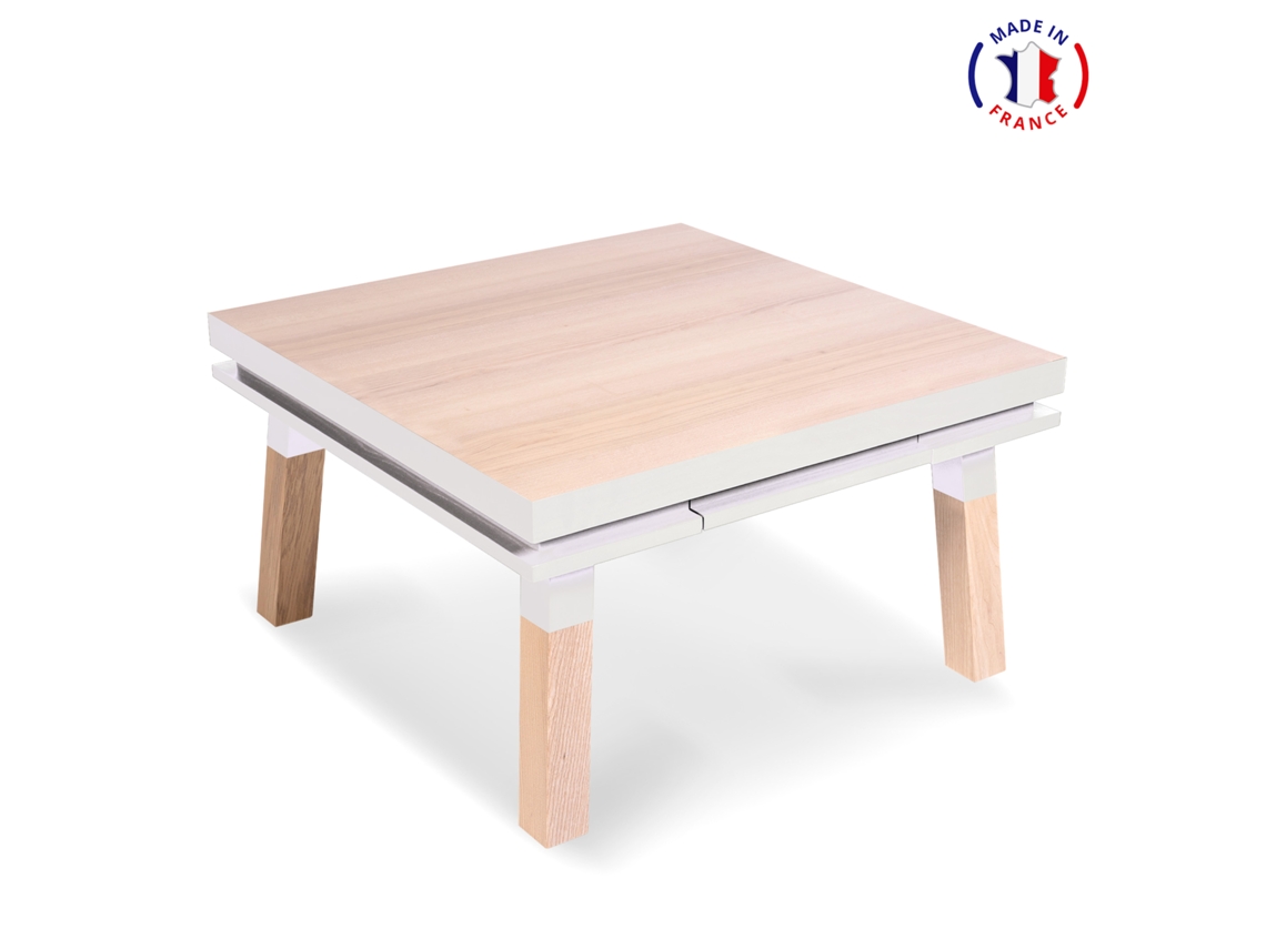 Mesa Cuadrada de Centro MON PETIT MEUBLE FRANÇAIS (Azul Sombre de Rance - Madera - 80 x 45 x 80 cm)
