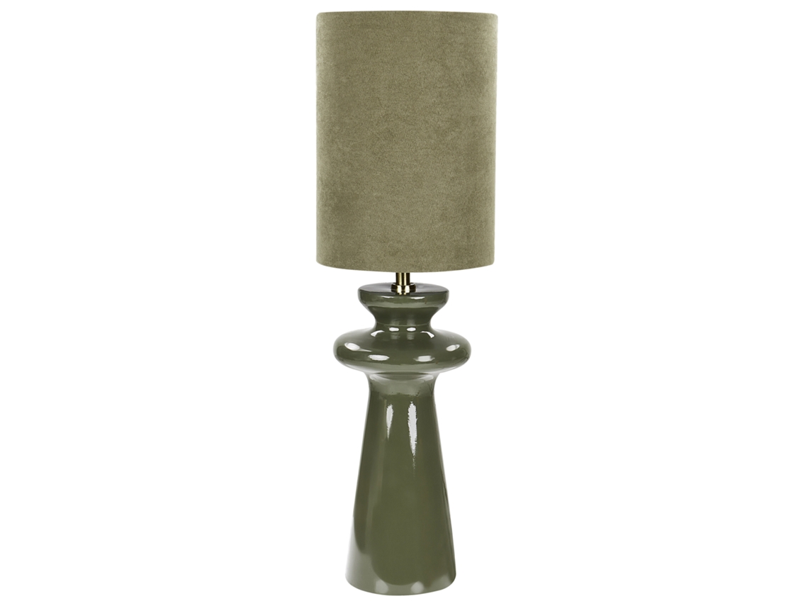 Lámpara de mesa BELIANI Oteros de Gamuza sintética Verde 19x19x62