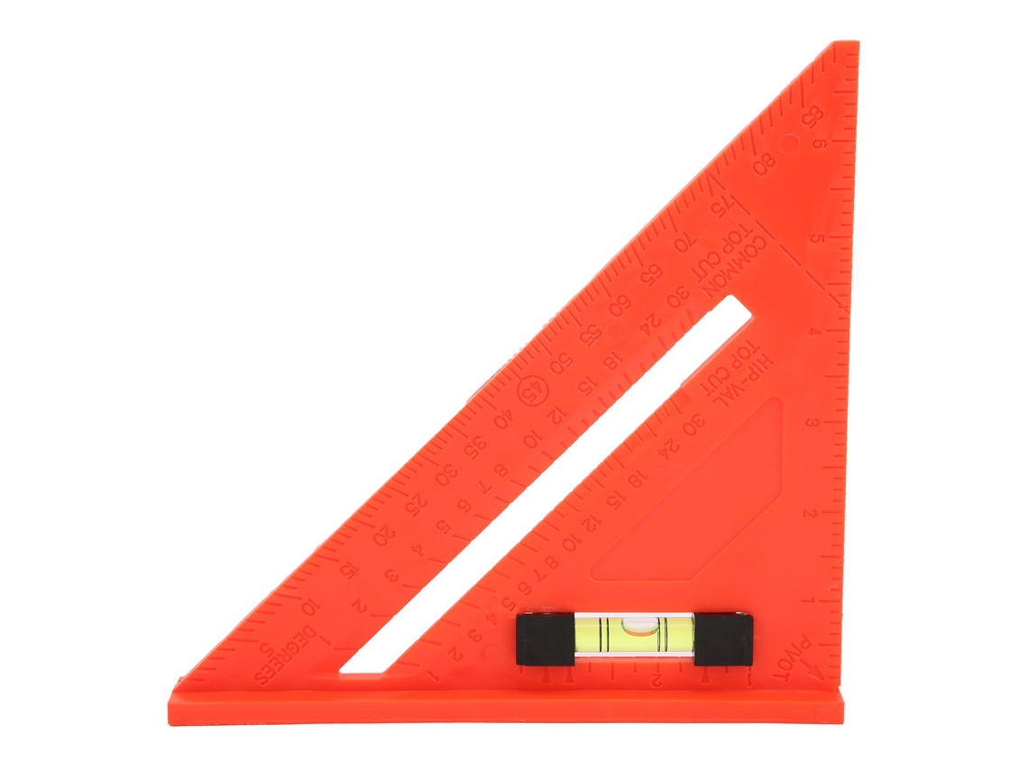 Regla Triangular De 45 Grados, 7 Pulgadas, Plástico Rojo, Herramienta De Medición Para Carpintería.