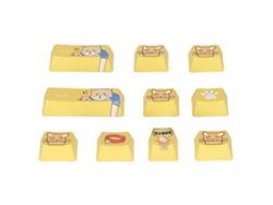 10pcs Keycaps Pbt Personalizados Sublimação Vibrante Estilo Cachorro Para Teclado Mecânico Diy Resistente Ao Desgaste
