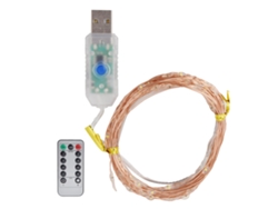 Rebe-luces De Cadena Led Con Control Remoto 8 Modos 33ft/100led Cable De Cobre Usb Para Fiesta Interior Navidad