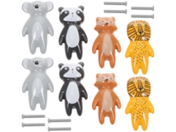 Juego De 8 Pomos De Cerámica Con Diseño De Panda Y Koala Para Cómoda/armario