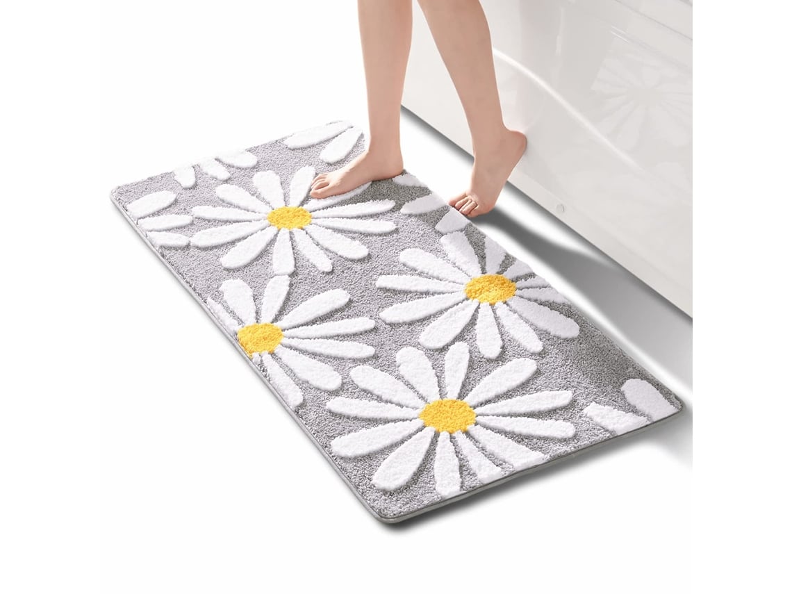 TRUYUETY Tapete Banheiro 60x120 Cm (flores)