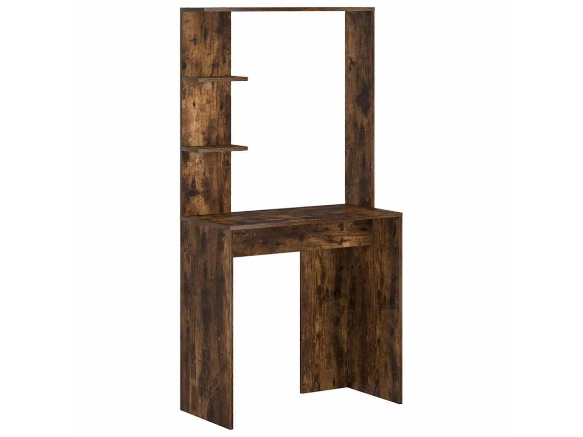 Maison Exclusive - Escritorio Con Estante Roble Ahumado 78,5 X 37 X 154,5 Cm