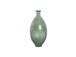 Jarrón de vidrio reciclado con rayas verdes, 30x30x59cm ALEXANDRA HOUSE LIVING