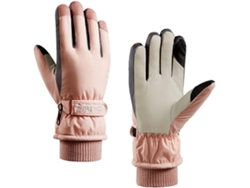 Guantes de invierno guantes de esquí cálidos impermeables guantes cálidos para mujer guantes de pantalla táctil a prueba de viento cálidos gruesos (rosa) CHRONUS