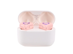 Auriculares inalámbricos con forma de corazón actualizados con luz, luminosos, con estuche de carga y sonido estéreo de alta fidelidad.