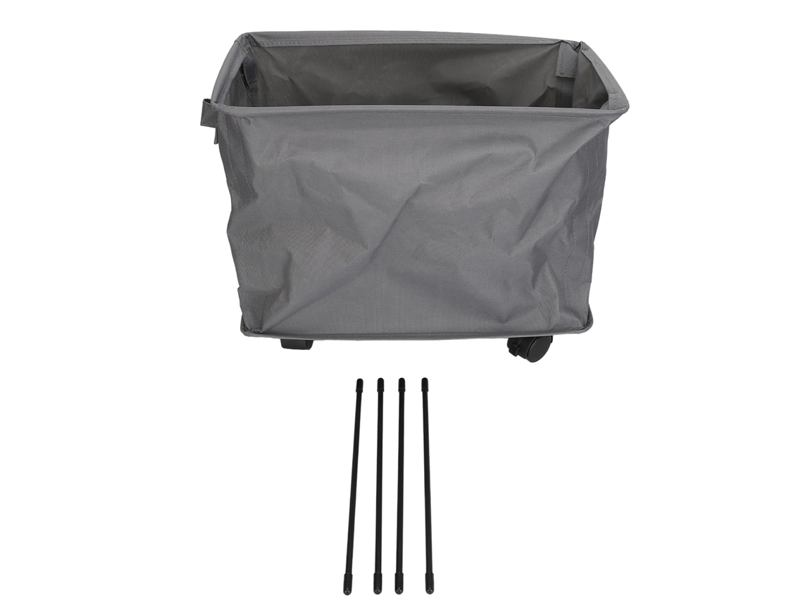 Cesta De Lavanderia Plegable Delgada Com Rodas Em Cinza Escuro