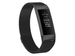 Correa para Fitbit Charge 4, tamaño grande, 210 x 18 mm, color negro, correa magnética de acero inoxidable Chennnls.