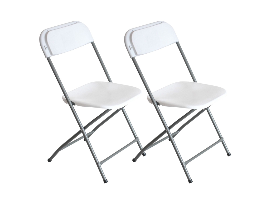 Pack 2 Sillas Plegables Blancas 49x44.5x80.5cm 7house
