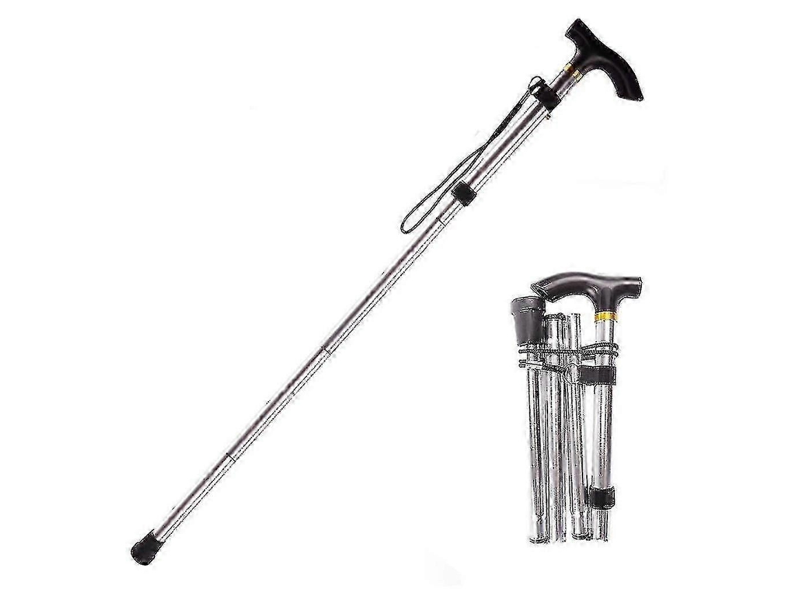 Bastón plegable ajustable, base deportiva, senderismo, trekking, bastones de aleación de aluminio, bastón plegable, 1 unidad