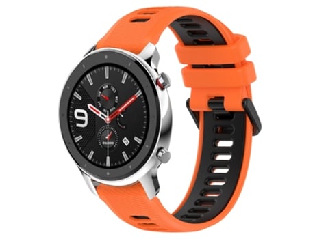 Correa Smartwatch para Amazfit GTR 4 22MM Correa Deportiva de Silicona en Dos Colores (Naranja + Negro)
