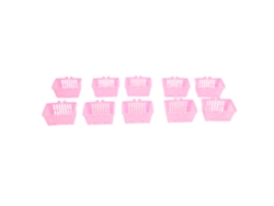 10 Cestas De La Compra En Miniatura De Plástico Rosa Para Casas De Muñecas, Ideales Para Manualidades Y Decoración.