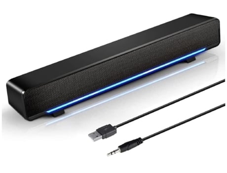 Barra de sonido Bluetooth, conexión auxiliar, altavoces alimentados por USB de 3,5mm para Monitor de escritorio, Pc, portátiles, teléfonos y tablet...