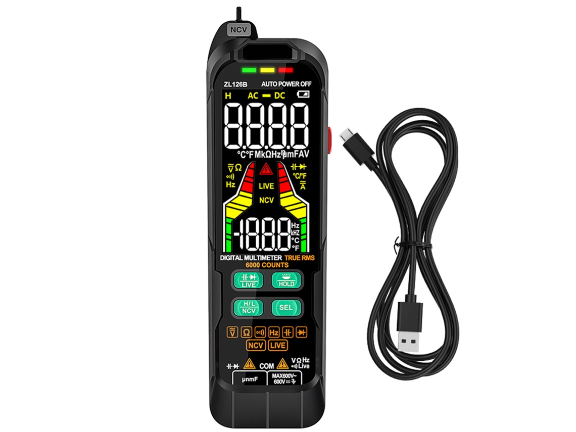 Multímetro Digital Profesional True Rms, Medidor De Voltaje Ca/cc, Capacitancia Y Temperatura Zl126 Zl128
