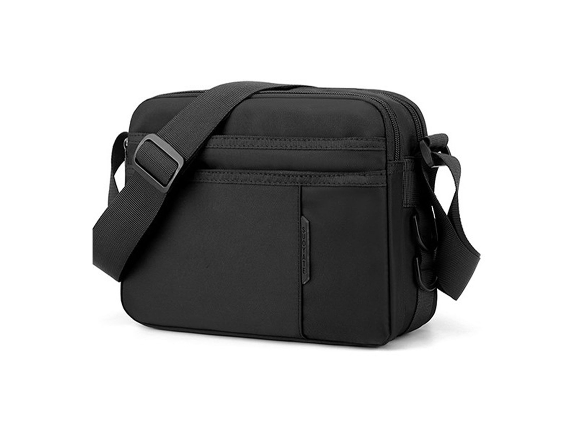 Bolso De Hombro Para Hombre, Poliéster, Portátil, Fácil De Limpiar, Para Viajes, Negocios Y Uso Al Aire Libre, Color Negro.