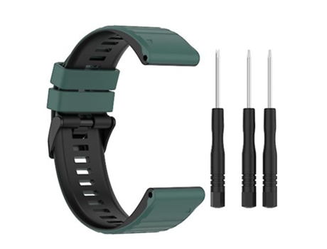 Correa De Reloj Inteligente Para Garmin Fenix 7, Correa De Silicona Bicolor De 22Mm, Verde Oliva Y Negro VENISYMLIS