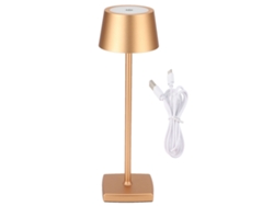Lámpara de oficina LED 2026 con carga USB para sala de estar, luz de lectura, blanco cálido, dorado.
