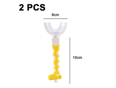 Cepillo de dientes en forma de U para niños: el cabezal redondo de silicona hace que el cepillado sea divertido y fácil (multi)
