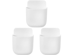 Organizador de 3 piezas para control remoto, organizador de pared para medios, caja para guardar control remoto de TV (blanco)