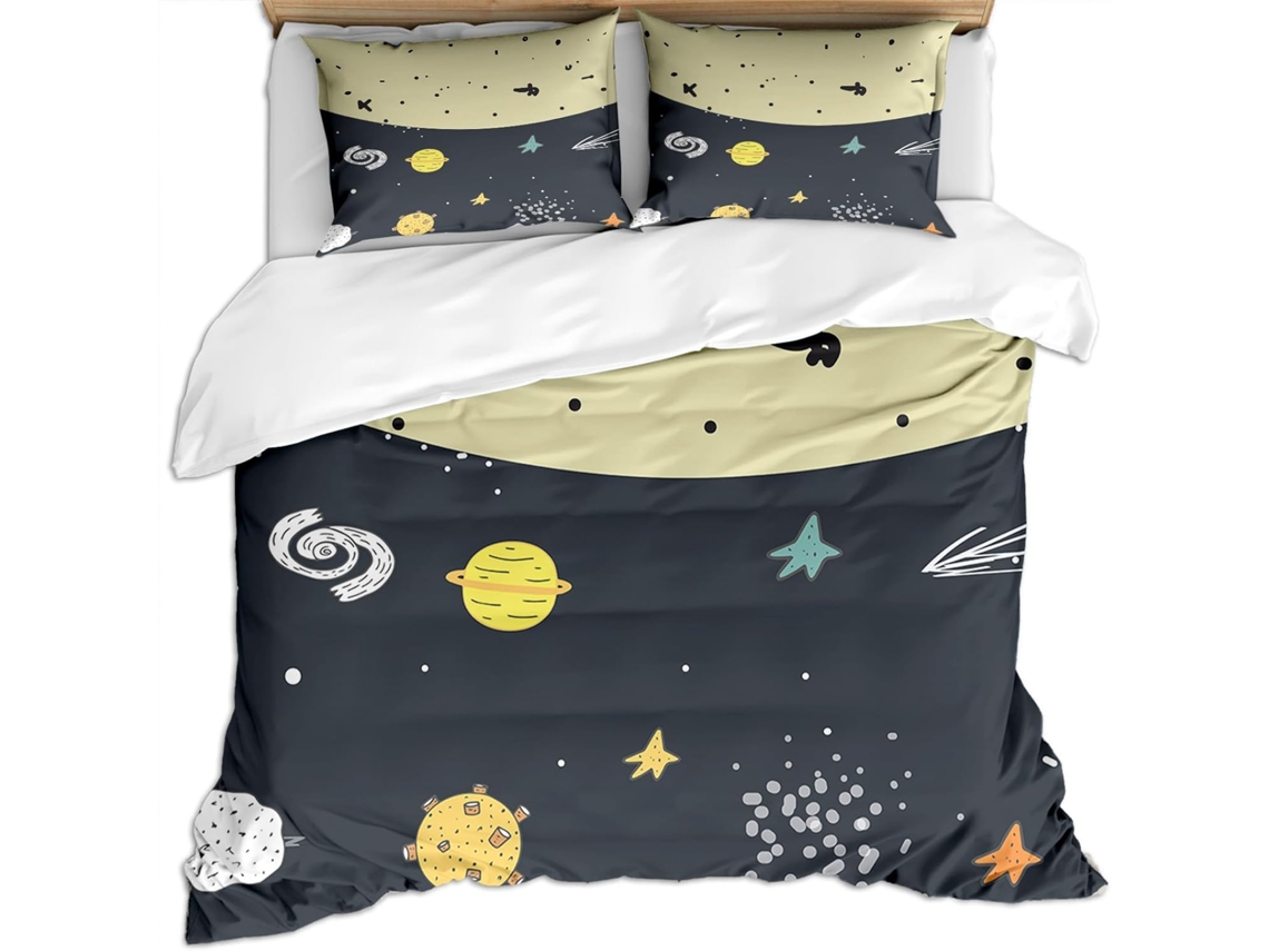 Funda Nórdica Juego Ropa Cama Microfibra Estampado Almohada Funda Piezas 140x200cm 140 X 200 Cm 65