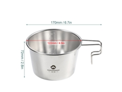 Copo Sierra De Aço Inoxidável 600ml Com Marcação De Volume Para Camping Hiking Picnic Outdoor