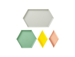 VVJIJILLY Bandeja geométrica para guardar petiscos de frutas com bandeja removível. Utensílios de mesa para o chá da tarde.