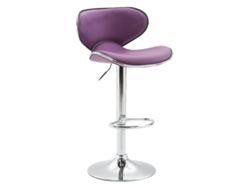 DUDECOR Banco Alto Las Vegas Cuero sintético morado