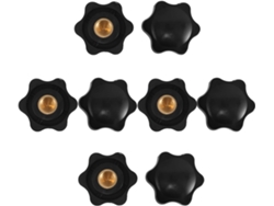 Tuercas Mecánicas Forma Estrella Mango Negro Nailon,