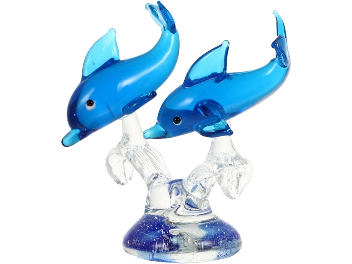 Figura Delfín Cristal Superficie Vidrio Adorable Decoración Oficina Hogar Fácil Limpiar Elegante Adorno