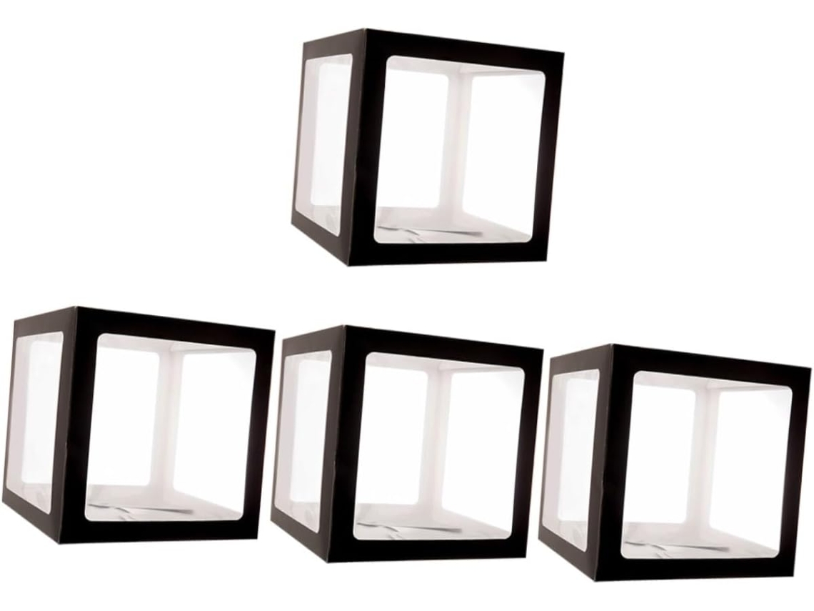 Juego De 4 Piezas De Cajas Cuadradas Para Globos, Soportes Transparentes Para Fiestas Y