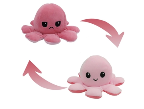 Juguete de Peluche de Felpa Suave Pulpo Para Niños, Compañero Animal, Muñeco Abatible de Doble Cara Q