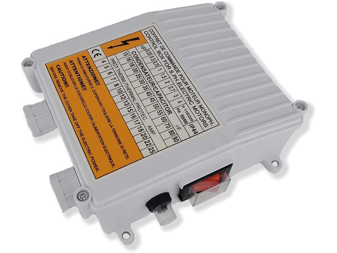 Accesorios para bombas de pozo profundo, caja de control de interruptores, 1,5 kW, 2 HP, accesorios para bombas sumergibles, 50 Uf, 20 A Zeuxo