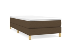 Maison Exclusive - Estructura De Cama Con Somier Tela Marrón Oscuro 100x200 Cm