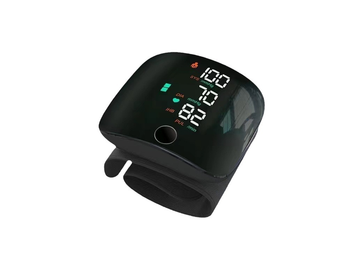 Monitor De Pressão Arterial De Pulso Preto, Silencioso, Tela Led, Memória Para 2x99 Grupos, Ihb, Pequeno E Portátil, Recarregável.
