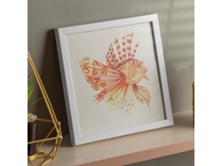 Póster NACNIC Cuadrado con Dibujos de Peces. Diversión en Naranja, Ilustrada con Dibujos de Peces y Animales do Mar.