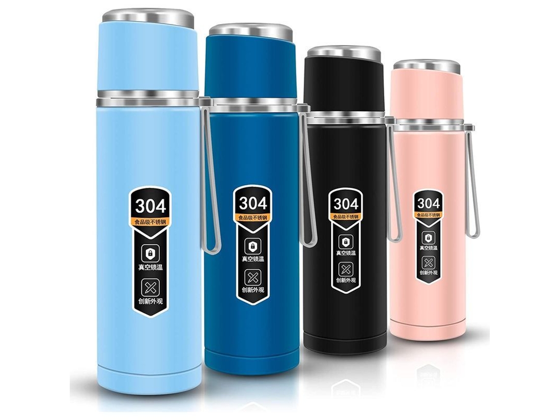 Botella Térmica De Acero Inoxidable De Doble Capa Para Bebidas Calientes Y Frías Azul
