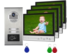 Système D'interphone Vidéo Couleur Appartement/ Famille De 9 Pouces Avec Carte Inductive Bâtiment