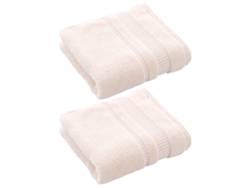 Juego de toallas Kofihety baño rostro algodón beige - 2 piezas (34x72)